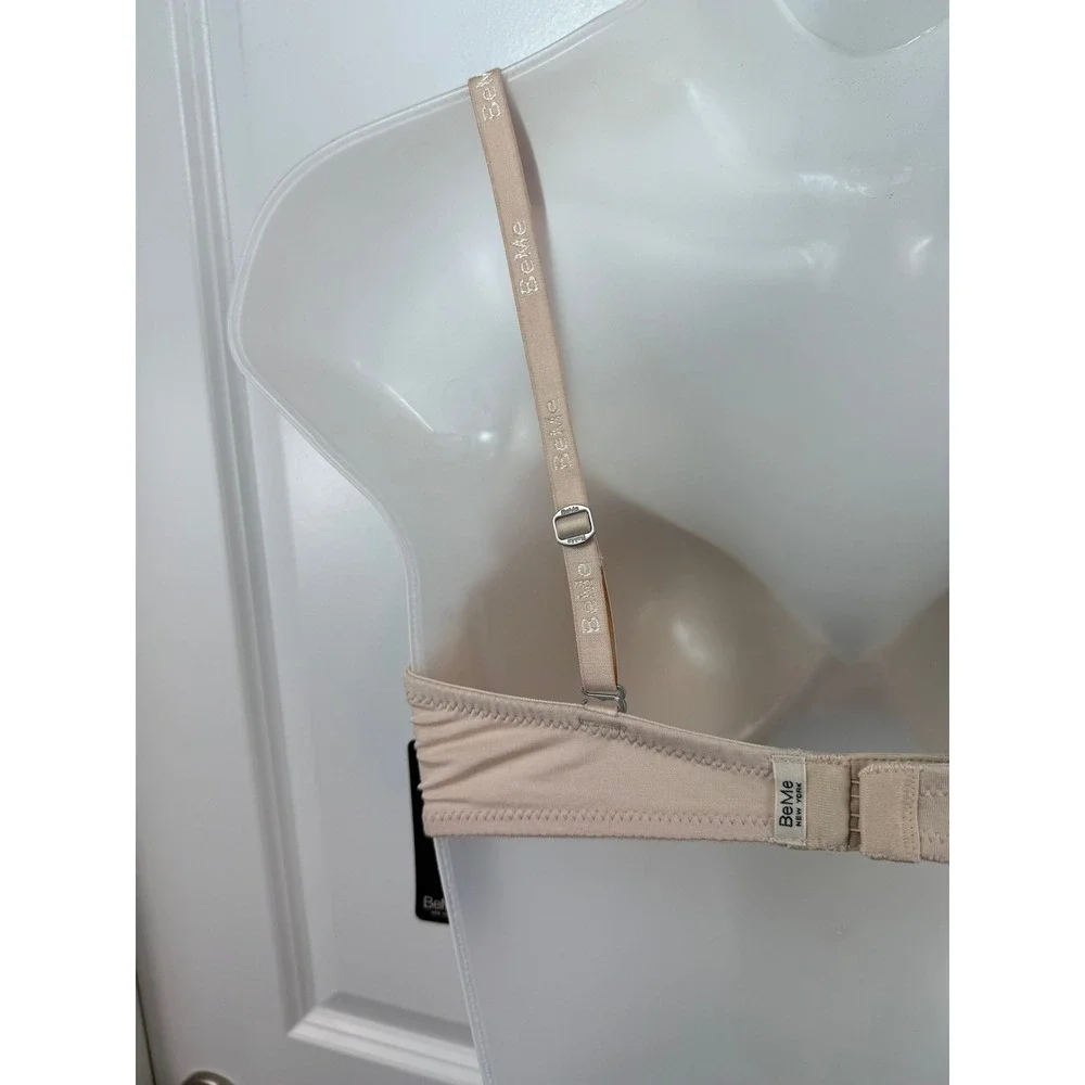 NWT BeMe New York Womens Nude T-Shirt Demi‎ Bra 34D Underwire Loungewear Neutral